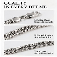 Collier chaîne cubaine en gros pour hommes, couleur argent, bijoux de mode, fournisseur OEM ODM personnalisé