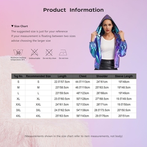 Traje de Danza Lírica Blanco para Mujer, Chaqueta Corta Metálica con Capucha Holográfica, Abrigo Moderno para Usar en la Calle, Danza Jazz - Product Image 6