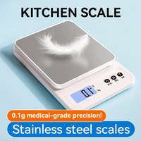 Balance numérique 5KG de haute précision pour la cuisine bijoux alimentaires café affichage LCD balance électrique résolution 1 gramme alimenté par batterie