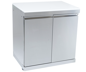 Armoire de cuisine d'extérieur en acier inoxydable 304 Armoire de rangement en <span class=keywords><strong>pierre</strong></span> de quartz blanc Double placards pour rangement d'outils de <span class=keywords><strong>barbecue</strong></span> - Product Image 1