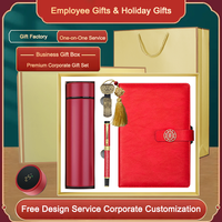 Coffret cadeau d'affaires personnalisé avec bouteille isotherme intelligente, carnet en cuir, stylo et clé USB pour cadeaux d'entreprise