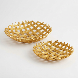 Plat plaqué or perforé de haute qualité Premium Vintage aspect classique bol de fruits plateau de fruits Style moderne plateau de serveur de fruits - Product Image 1