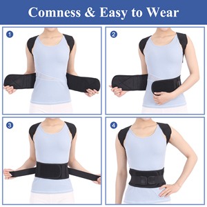 Corrector de postura Lumbar de goma de neopreno ajustable, soporte de espalda para alivio del dolor de <span class=keywords><strong>Jorobado</strong></span> y espalda baja - Product Image 4