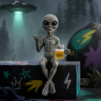 Figurine en résine d'alien amusante, artisanat créatif, ornement de bureau pour la décoration de la maison et du bureau