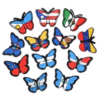 Breloque de papillon colorée avec drapeau micro, 2022, breloque de chaussures, drapeau unisexe, pour décoration de chaussures
