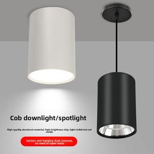 Faretto <span class=keywords><strong>LED</strong></span> da 12W a Sospensione o Montaggio a Superficie, Cilindrico in Alluminio, Include Kit di Installazione, Faretto da Incasso a Soffitto - Product Image 2