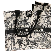Bolsa de Compras Tote de Lona de Algodón Reciclado de Gran Tamaño y Alta Resistencia con Logo Personalizado Impreso por Sublimación a Todo Color y Ecológica