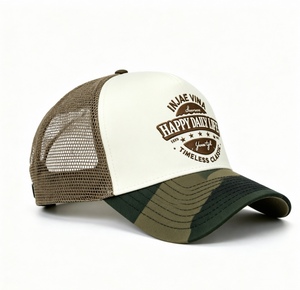 Gorra Trucker de Camuflaje Bordada Personalizada, Gorra de Béisbol de 5 Paneles con Malla Trasera para Hombre y Mujer, Protección UV, Gorra para Exteriores - Product Image 2