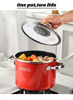 Autocuiseur en acier inoxydable émaillé à double couvercle-Ustensiles de cuisine 22cm compatibles avec l'induction Vente en gros
