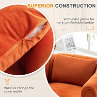 Chaise à baril pivotante orange moderne Fauteuil confortable en velours d'appoint pour la maison ou l'hôtel Entièrement assemblé