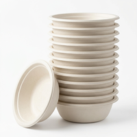 Bol jetable écologique en bagasse de canne à sucre, épais, robuste, anti-casse, empilable, biodégradable, pour fêtes, usage domestique et alimentation