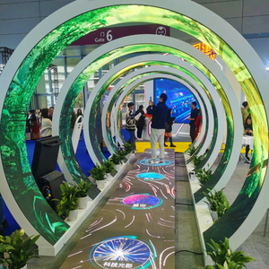 Oem trong nhà ngoài Trời Vòm linh hoạt <span class=keywords><strong>LED</strong></span> Video tường tương tác <span class=keywords><strong>LED</strong></span> cong đường hầm hiển thị nhập vai đường hầm màn hình - Product Image 4