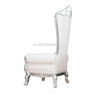 High Quality Wedding White and <strong>Silver</strong> Throne <strong>Chairs</strong> - Product Image 4