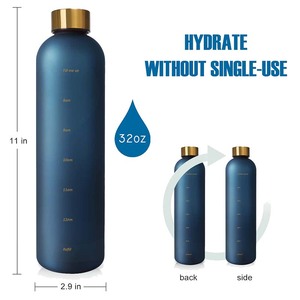 Botella de Agua Deportiva de Boca Pequeña con Marcador de Tiempo, Capacidad de 32 oz, Botella Motivacional para Gimnasio - Product Image 2