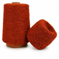 Warm Rust Red Chenille Yak-like Fancy Yarn 1/14Nm Vegan Recycled Dyed Rugged Soft-High Warmth
