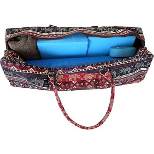 Yoga Mat <b>Duffle</b> <b>Bag</b> Patterned <b>Canvas</b> With Pocket and Zipper - Product Image 4