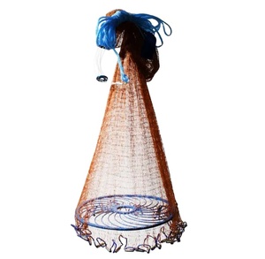 Fischnetz mit Griff, 6m Durchmesser, 3m Höhe, Robustes Nylon, Mehrere Maschenweiten, Grün, für Fischfallen und Krebse - Product Image 1