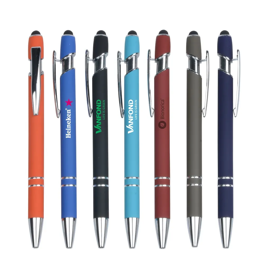 Vente chaude Logo Personnalisé 1.0mm Large Stylo À Bille Coloré Métal Bureau Presse Action