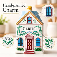 Ensemble de pots à épices en céramique colorés en forme de maison avec couvercle à clip, capacité anti-poussière, décoratifs, pour sel et épices, Village Spice