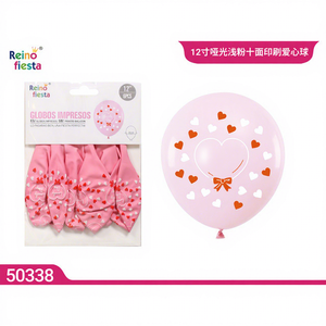 Paquete de 6 Globos de Corazón Rosa Claro Mate de 12 Pulgadas de la Marca Peiyong para Bodas y Fiestas, Modelo 50338 - Product Image 1