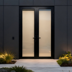 <span class=keywords><strong>Porta</strong></span> <span class=keywords><strong>a</strong></span> Doppia Anta Esterna in Alluminio con Taglio Termico e <span class=keywords><strong>Vetro</strong></span> Temperato, Design Commerciale - Product Image 1