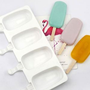 Moule à glaces écologique en silicone de qualité alimentaire, grande taille, 4 cavités, forme ellipse, réutilisable, non estampillé OEM/ODM - Product Image 2