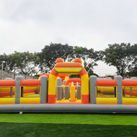 Toboggan gonflable géant commercial de 18 onces en PVC pour adultes, avec piscine amovible et souffleur pour fêtes d'enfants en extérieur