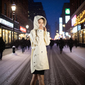 Veste de couleur unie imperméable <span class=keywords><strong>kaki</strong></span> pour femmes et hommes, imperméable en PU sans couture bleu ciel avec capuche, OEM d'origine usine - Product Image 3