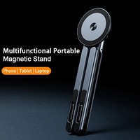 Support magnétique universel 3 en 1 en aluminium pliable, réglable en hauteur, portable, multi-angles, pour tablette et téléphone, utilisation sur bureau