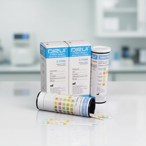 Solução de Precisão Premium: Tiras de Teste de Urina com 5 Parâmetros para Testes Abrangentes de Glicose, pH, Proteínas, Cetonas e Sangue. - Product Image 1