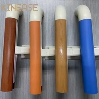 Main courante médicale antibactérienne en alliage d'aluminium avec revêtement PVC, résistante aux chocs, couleur personnalisée pour couloir d'hôpital, balcon, 5 ans et plus