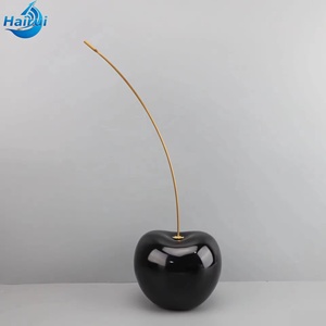 Sculpture <span class=keywords><strong>de</strong></span> bureau moderne et simple <span class=keywords><strong>de</strong></span> style européen, en fibre <span class=keywords><strong>de</strong></span> verre, peinte à la main, grand modèle, thème crème glacée et fruits, avec décoration cerise, luxe léger - Product Image 6