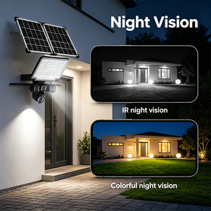 Caméra PTZ 4G WiFi <span class=keywords><strong>solaire</strong></span> 2-<span class=keywords><strong>en</strong></span>-1 avec projecteur, triple objectif 12MP, triple écran, IP65, détection et suivi humains, et panneau <span class=keywords><strong>solaire</strong></span> - Product Image 4