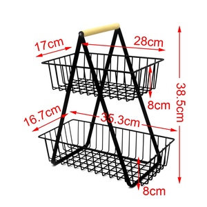 סל אחסון פירות מתכת, ירקות עם עמדה תצוגה עבור הבית מטבח - Product Image 2
