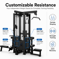 Plateforme de musculation professionnelle commerciale de type avancé, équipement de fitness Smith multi-gym 4 stations pour salle de sport