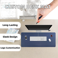 Direct d'usine personnalisé grand tapis de bureau en cuir PU tapis de bureau minimaliste avec impression de Logo personnalisé pour Table d'ordinateur