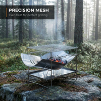 Poêle de camping portable prêt à être expédié, chauffage en acier inoxydable, foyer à bois, barbecue pliable pour utilisation en tente extérieure