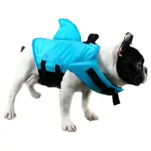 Dog Life Jacket Dog Swimming Vest Reflective Stripes Shark Life Jackets for Dogs, Blue, Orange, Swimwear for Cats