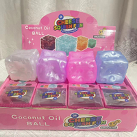 Nouveau jouet anti-stress en forme de cube de glace en huile de coco, boule à presser amusante à rebond lent, boîte de présentation