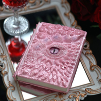 Carnets Mignons Dragon DRE02F avec Yeux en Cristal, Livre Dragon Macaroni en Résine, Artisanat Thronique pour Cadeau Étudiants