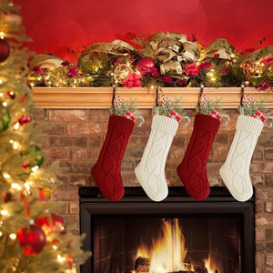Factory Direct Wholesale <b>Personalized</b> Knitted Christmas <b>Stockings</b> with Colorful <b>Embroidered</b> Winter Santa for Family Gifts - Product Image 5