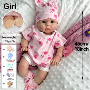 Bambole Reborn Terapeutiche Realistiche in Morbido Silicone da 18 Pollici per Bambine con Ciuccio, Compagnia per Alleviare Demenza e Ansia - Product Image 3