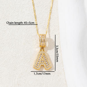 14 Karat vergoldetes Alphabet Frauen Halskette 2er Pack Anfangs buchstabe Zirkon Anhänger Halsketten Valentinstag Schmuck für Frauen Mädchen - Product Image 5