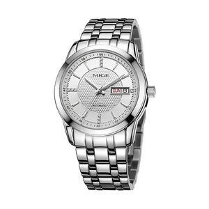 MIGE Men's <b>Automatic</b> Mechanical Watch Stainless Steel Band 38mm Round Dial Sapphire Glass Date Display Business Style - Product Image 3