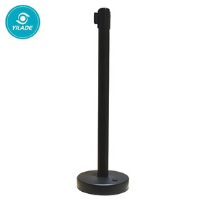 Wholesale Attractions Queue Manage Crowd Control Stanchion PVC Plastic Safety Barrier Retractable Nylon Belt Pole With Metal