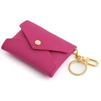 Dompet Kartu Wanita Model Korea Terbaru Bahan PU Kancing Depan, Ukuran Pendek, Kantong Uang, Dompet Amplop Kreatif