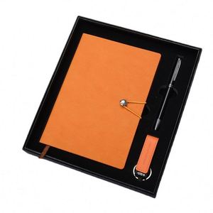 Custom Logo Office Supplies Gift Stationery Business Promotion Sets With USB Drive Pen Leather Notebook A5 <b>Journal</b> Gift Set - Product Image 2