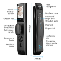 Qleung Hot Sale 3D Gezichtsherkenning Tuya Wifi met Videogesprekken Digitale Vingerafdruk Kaartcode Slimme Deurvergrendeling