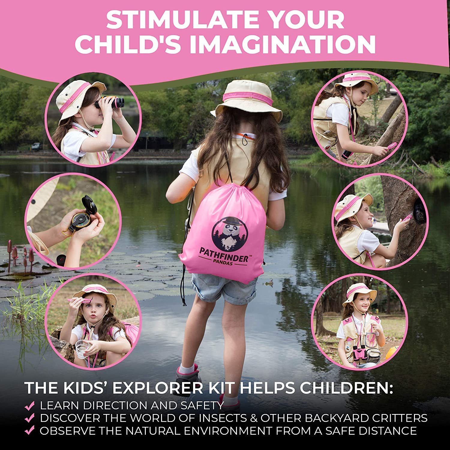 Kit D'Exploration Pour Enfants - Gilet Et Chapeau Aventurier Avec Poches Pour Petits Explorateurs