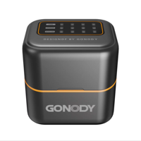 GONODY Chargeur de piles intelligent 12 emplacements AA AAA Li-ion avec écran LCD, sortie 5V/3A, protection contre les surcharges, support de charge 15W